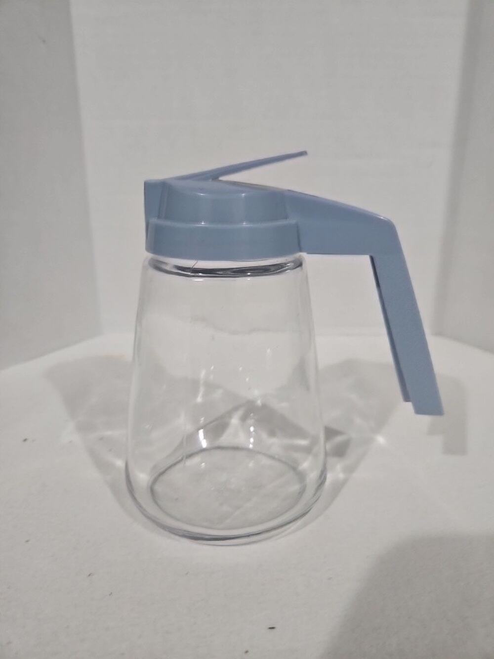 Vintage Baby Sky Blue MCM Gemco Glass Syrup Dispenser Creamer Honey Coffee USA